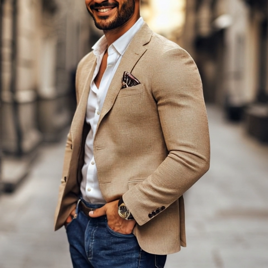 Men's Fashion Notch Lapel Two Buttons Casual Blazer 47644865Z