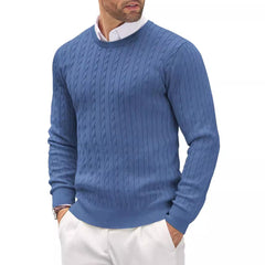 Men's Cable Knit Crew Neck Sweater - Stylish and Comfortable for Everyday Wear