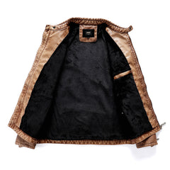 Stylish Brown Leather Jacket for Men - Perfect for Casual and Outdoor Adventures