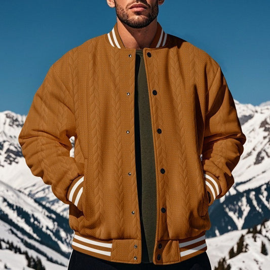 Quilted Bomber Jacket for Men - Winter Fashion with Diamond Stitching Design