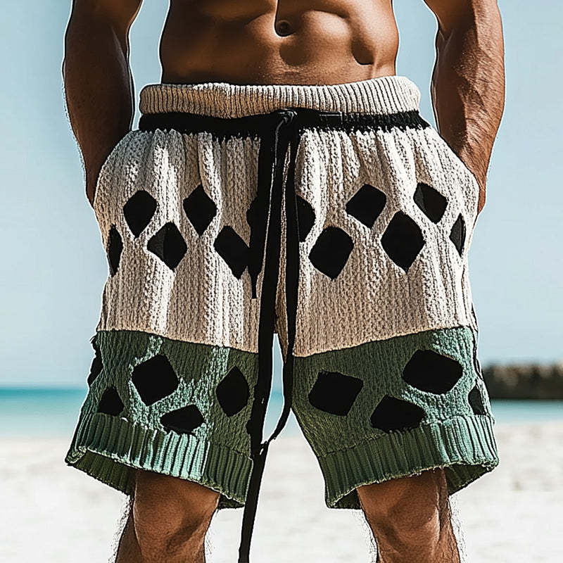 Men's Spring Fashion Woven Hollow Sports Shorts MTA0388D9P