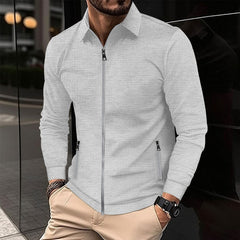 Stylish Men's Zip-Up Shirt Jacket for Casual and Formal Wear