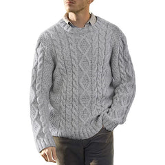 Men's Cable Knit Sweater - Classic Fit for Casual and Formal Wear