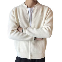 Stylish Men's Zip-Up Knit Cardigan - Perfect for Casual and Formal Wear