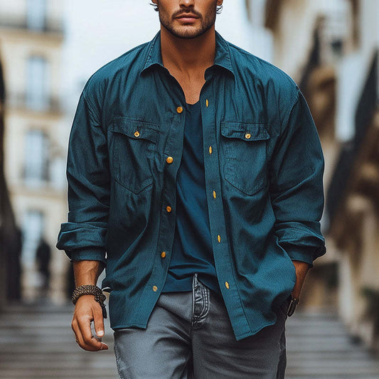 Men's Spring Fashion Long Sleeve Shirt MTA3171C6P