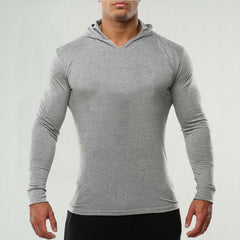 Men's Slim Fit Hooded Long Sleeve Top For Active Wear