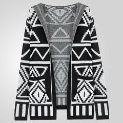 Stylish Geometric Patterned Knit Cardigan For Men - Perfect For Casual And Fashionable Looks