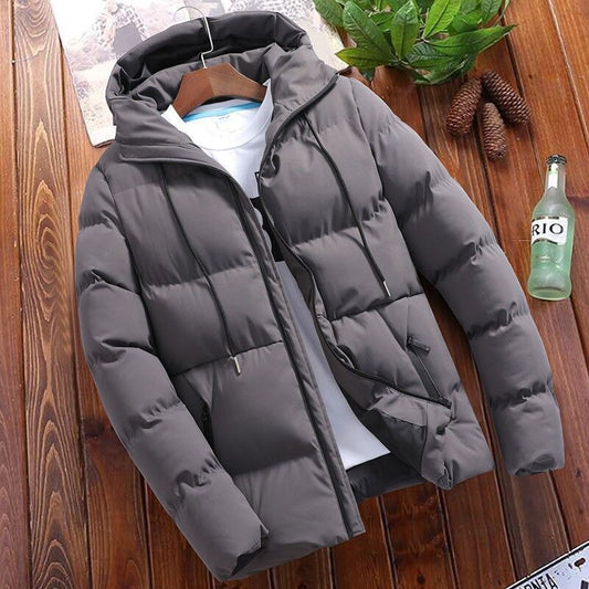 Winter Men's Hooded Puffer Jacket - Stylish and Warm Outerwear for Cold Weather
