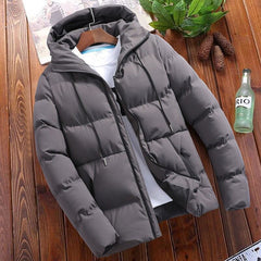 Winter Men's Hooded Puffer Jacket - Stylish and Warm Outerwear for Cold Weather