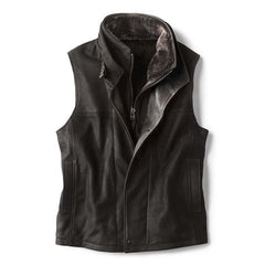 2023 MEN'S VINTAGE DOUBLE LAYER COLLAR LAPEL LEATHER VEST