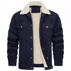 Cozy Corduroy Jacket with Faux Fur Lining - Perfect for Cold Weather