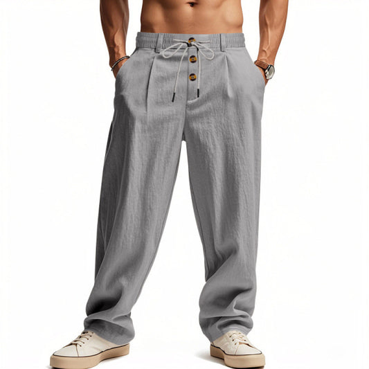 Stylish Loose-Fit Trousers with Adjustable Waistband for Men