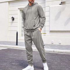 Men's Olive Green Hooded Tracksuit Set - Perfect for Casual and Sporty Looks