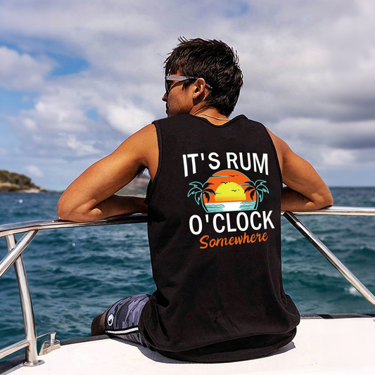 Tropical Sunset Graphic Tank Top for Men - Perfect for Summer Vacations