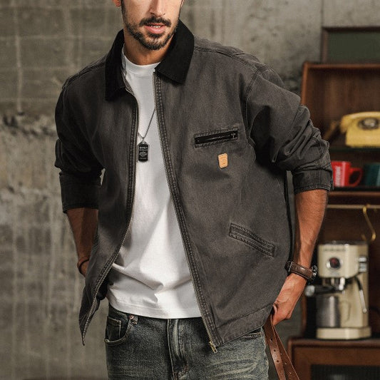 Stylish Men's Jacket with Zippered Pockets and Collar Design for Casual Wear