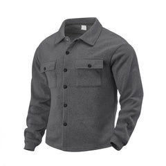 Stylish Black Button-Up Shirt Jacket for Men - Perfect for Casual and Outdoor Adventures