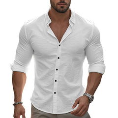 Men's Stylish White Button-Up Shirt - Perfect For Casual And Formal Occasions