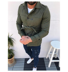 Stylish Double-Breasted Pea Coat for Men - Perfect for Casual and Formal Wear