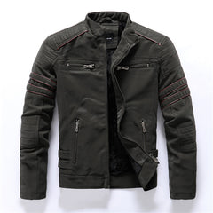 Stylish Men's Biker Jacket With Zippered Details For All-Season Wear