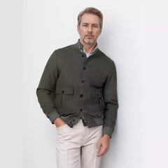 Men's Stylish Black Bomber Jacket with Detachable Collar for Modern Fashionistas