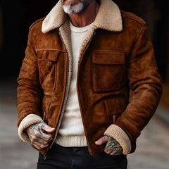 Stylish Aviator Jacket with Faux Fur Collar for Men - Perfect for Winter and Casual Outfits