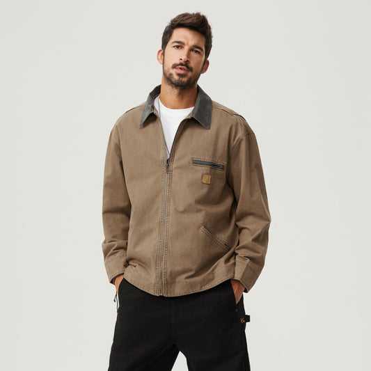 Stylish Men's Casual Jacket With Functional Pockets And Classic Design