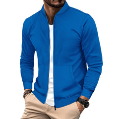 Men's Stylish Black Zip-Up Jacket For Casual And Outdoor Wear