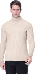 Men's High Neck Cable Knit Sweater - Stylish and Cozy Winter Essential