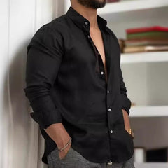 Stylish Men's White Button-Up Shirt for Casual and Formal Wear