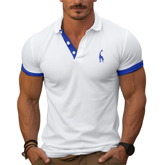 Men's Spring Fashion Classic Contrast Color Stitching Golf Polo Shirt MTA0162D7K