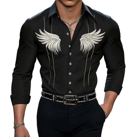 Men's Casual Printed Long Sleeve Shirt MTA2592C1X