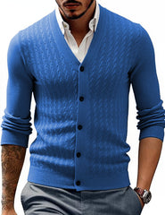 Men's Stylish Cable Knit Cardigan Sweater - Perfect for Casual and Formal Wear