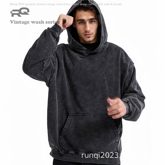Vintage Wash Unisex Hoodie - Perfect for Spring and Summer Casual Wear