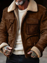 Stylish Aviator Jacket with Faux Fur Collar for Men - Perfect for Winter and Casual Outfits