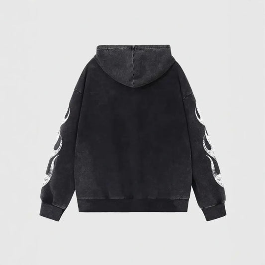 Racing-Inspired Flame Design Hoodie For Men - Perfect For Casual And Sporty Looks