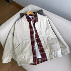 Stylish Bomber Jacket with Plaid Shirt Combo for Modern Fashionistas