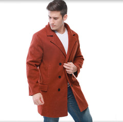 Stylish Men's Longline Trench Coat with Belted Waist for Modern Gentlemen