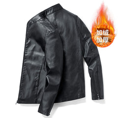 Stylish Stand-Collar Leather Jacket For Men - Perfect For Casual And Formal Wear