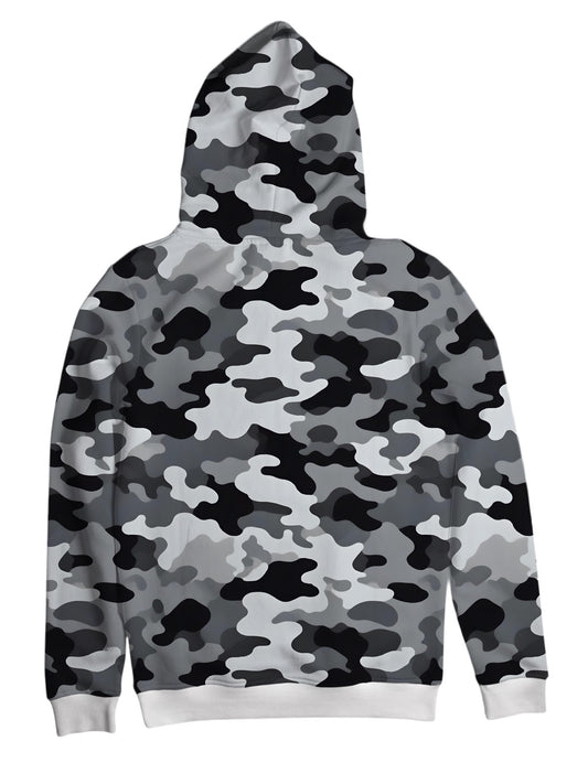 Camouflage Print Hoodie with Contrast Trim for Men - Perfect for Casual Wear and Outdoor Activities