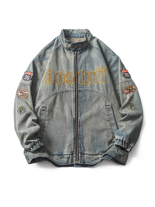 Stylish Embroidered Denim Jacket for Casual and Outdoor Adventures