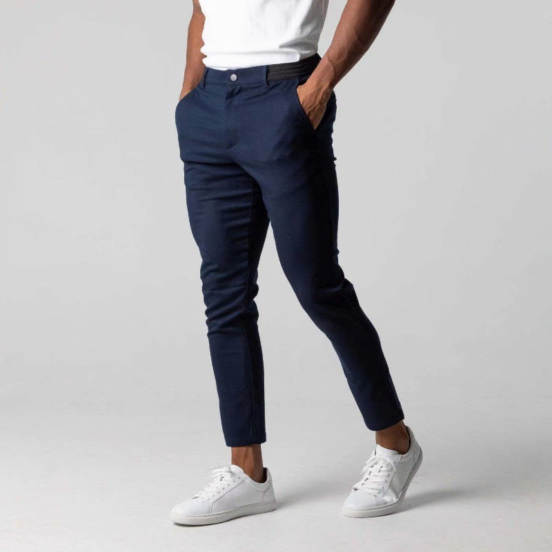 Men's Slim Fit Navy Trousers - Stylish and Comfortable for Modern Gentlemen