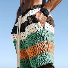 Men's Spring Resort Contrast Woven Casual Sports Shorts MTA0363D4P