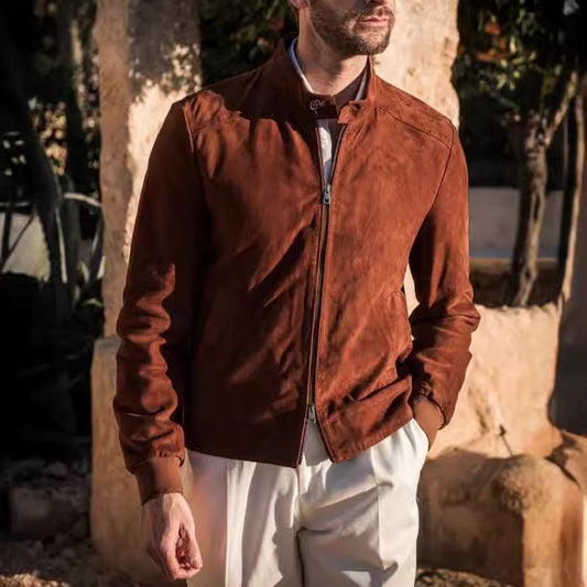 Stylish Orange Bomber Jacket for Men - Perfect for Casual and Outdoor Adventures