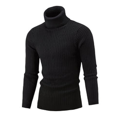High Neck Ribbed Knit Sweater for Men - Stylish and Comfortable Winter Wear