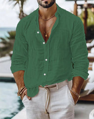 Stylish Grey Button-Up Shirt with Casual Elegance