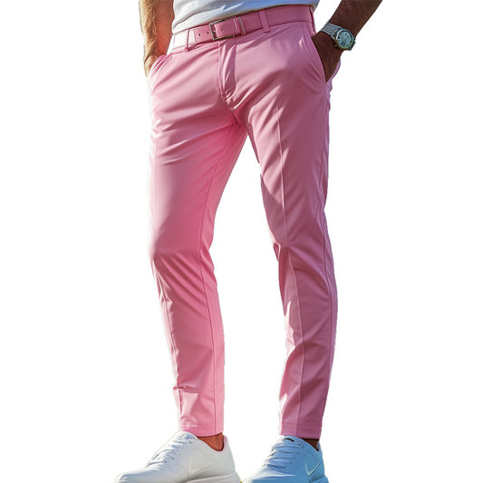 Men's Spring And Summer Classic Twill Golf Casual Suit Pants (Without Belt) MTA1986C4K