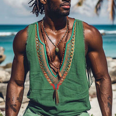 Men's Casual Vintage Embroidered Tank Tops MTA0344D5X
