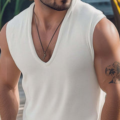 Men's Summer Comfort Basics V-Neck Knitted Tank Top MTA3184C7U