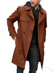 Classic Double-Breasted Trench Coat For Men - Stylish And Versatile Outerwear