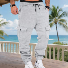 Men's Casual Cargo Jogger Pants With Adjustable Drawstring Waist